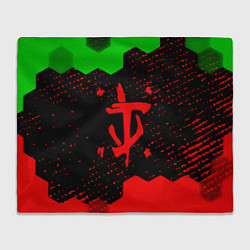 Плед Doom лого соты текстура