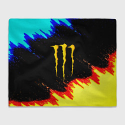 Плед флисовый Monster energy огненные краски, цвет: 3D-велсофт