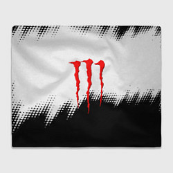 Плед Monster energy чёрно белые краски