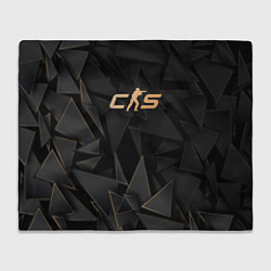 Плед флисовый Counter-Strike 2 golden poly, цвет: 3D-велсофт