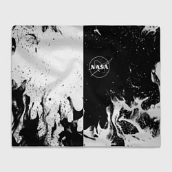 Плед Nasa черно белый огонь