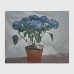 Плед Спящий воробушек на гортензии