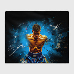 Плед Тайский боксер на синем