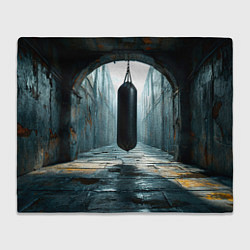 Плед флисовый Боксерская груша на черном, цвет: 3D-велсофт