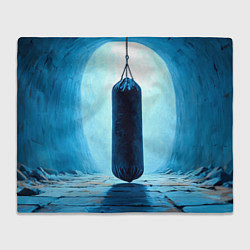 Плед Боксерская груша на синем