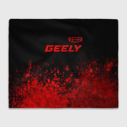 Плед флисовый Geely - red gradient посередине, цвет: 3D-велсофт