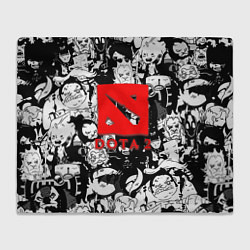 Плед Dota черно белые персонажи