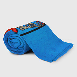 Плед флисовый Кольцо с баскетбольным мячом на синем, цвет: 3D-велсофт — фото 2