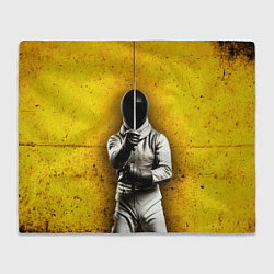 Плед Фехтовальщик с рапирой на желтом