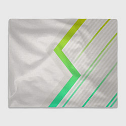 Плед Color white line green