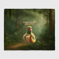 Плед флисовый Shimpanzinni Bananinni ии мем, цвет: 3D-велсофт