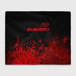 Плед флисовый Subaru - red gradient посередине, цвет: 3D-велсофт