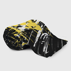 Плед флисовый Желтая краска на черном, цвет: 3D-велсофт — фото 2