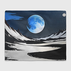 Плед флисовый Синяя луна, цвет: 3D-велсофт