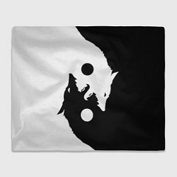 Плед Black and white wolfs