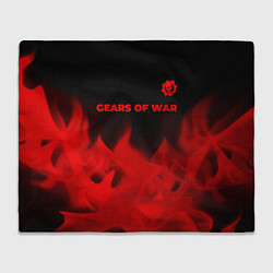 Плед флисовый Gears of War - red gradient посередине, цвет: 3D-велсофт