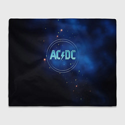 Плед ACDC логотип на синем фоне
