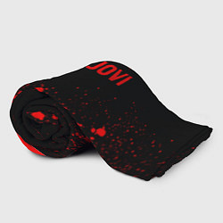 Плед флисовый Bon Jovi - red gradient посередине, цвет: 3D-велсофт — фото 2