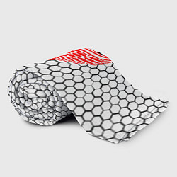 Плед флисовый Детройт Ред Уингз - белые соты, цвет: 3D-велсофт — фото 2