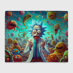 Плед Рик Санчес в окружении сказочных монстров - нейроа