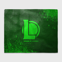 Плед флисовый League of Legends - green gradient, цвет: 3D-велсофт