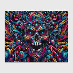 Плед Colorful cyber skull - pattern