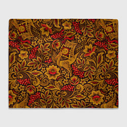 Плед флисовый Летучий корабль в стиле хохломской росписи, цвет: 3D-велсофт