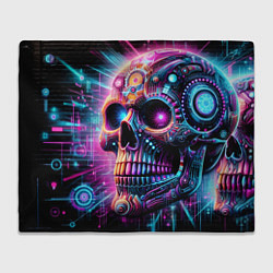 Плед Neon cyber skull