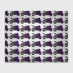 Плед флисовый Motorcycle purple, цвет: 3D-велсофт