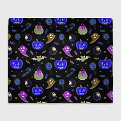 Плед Halloween blue black pumpkin
