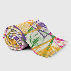 Плед флисовый Мопс и праздник, цвет: 3D-велсофт — фото 2