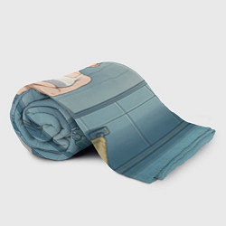 Плед флисовый Дандадан бабушка в ванной, цвет: 3D-велсофт — фото 2