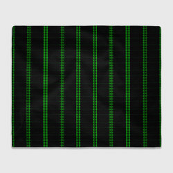 Плед Color black cage green stripes