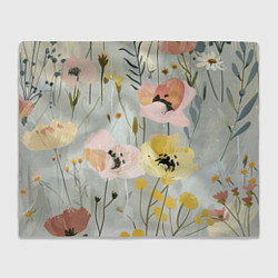 Плед флисовый Цветы и цветочки, цвет: 3D-велсофт