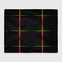 Плед Color black green orange stripes