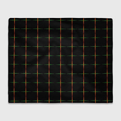 Плед Color black orange green crosses