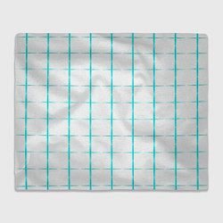 Плед флисовый Color white light blue crosses, цвет: 3D-велсофт