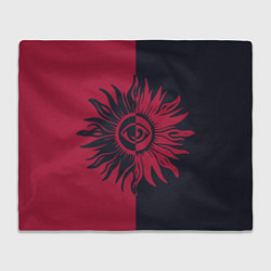 Плед Солнце красно-синее