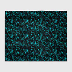 Плед Голубой с черным абстрактный узор