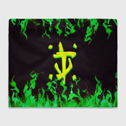 Плед Doom зелёный огонь