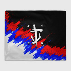 Плед флисовый Doom триколор краски, цвет: 3D-велсофт