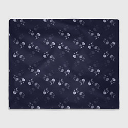 Плед Цветочный узор синий