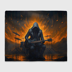 Плед Гитарист играющий в пламени