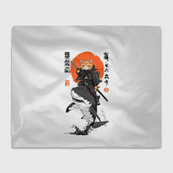 Плед флисовый Кот на акуле, цвет: 3D-велсофт