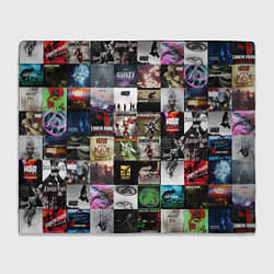 Плед флисовый Linkin Park - обложки альбомов и песен, цвет: 3D-велсофт