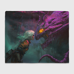 Плед Цири и чудовище смотрят друг на друга