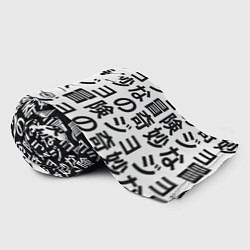 Плед флисовый Тоттенхэм японские символы, цвет: 3D-велсофт — фото 2