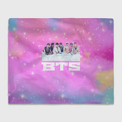 Плед BTS розовый фон со вспышками