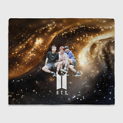 Плед BTS черно-золотой фон