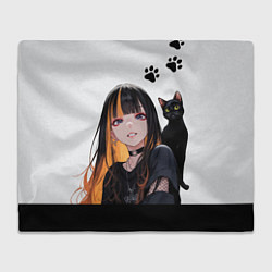 Плед Девушка и кот